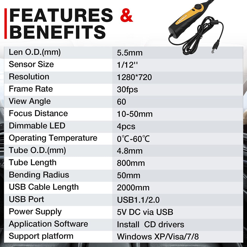 LAUNCH VSP600 Videoscope Camera Endoscope